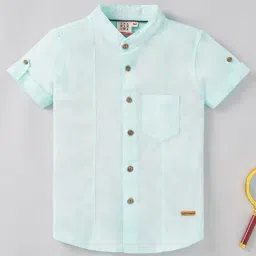 Ed-a-Mamma Boys Mint Solid Shirt-image-0