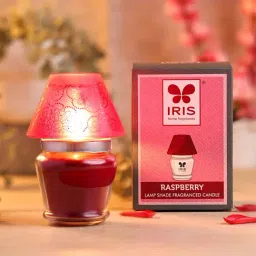 IRIS Maroon Raspberry Lamp Shade Scented Candles-picture-33
