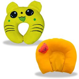 Chinmay Kids Mustard Seeds, Polyester Fibre Animals Baby Pillow Pack of 2 New Yellow, Yellow-picture-23