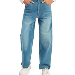 Olele Denim Woven Solid Mild Washed Jeans - Blue-picture-30