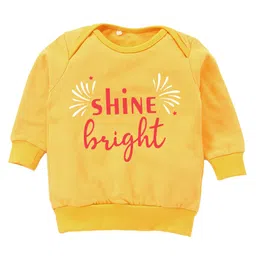 Kadam Baby Cotton Knit Diwali Theme Full Sleeves Shine Bright Text Printed Light Winter Sweatshirt - Yellow-picture-19