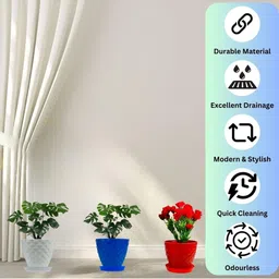 go hooked 6 Inch Kohinoor Pot for Plants with Saucer Tray image 2