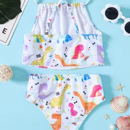 KIDLINGSS Sleeveless Animals Printed Swimsuit - White image 3