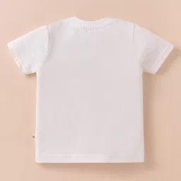 WOW Clothes Cotton Knit Half Sleeves Waistcoat Attached T-Shirt & Shorts Set with Bow Applique & Stripes - Light Green image 3