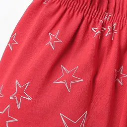 Ollypop Sinker Knit Knee Length Shorts With Star Print - Red image 3