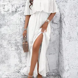 bebe Off-Shoulder Maxi Dress image 3