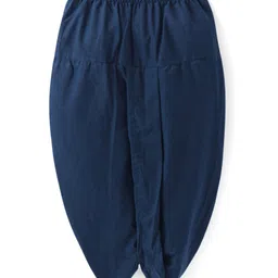 Babyhug 100% Cambric Full Sleeve Elephant Printed Kurta With Solid Dhoti Set - White & Navy image 4