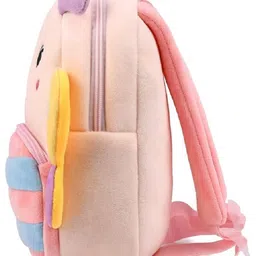 Frantic Premium Quality Soft design Pink Butterfly Bag for Kids - 14 inches image 4