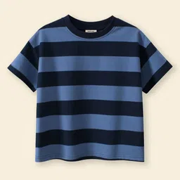 INCLUD Boys Striped Raw Edge T-shirt image 1