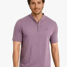 RARE RABBIT Men Solid Mandarin Collar Cotton T-shirt-picture-26