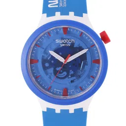 Swatch Unisex Blue Clear Swiss Made Skeleton Water Resistant Analogue Watch SB03Z100-picture-41