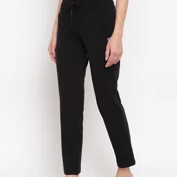 Enamor Women Mid-Rise Straight Leg Lounge Pants with Zipper Pockets E014 image 3