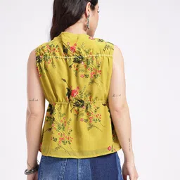 fusion by glitchez Floral Print Tie-Ups A-line Top image 5