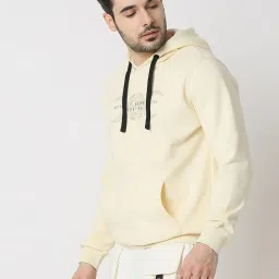 Spykar White Regular Fit Hooded Sweatshirt image 3