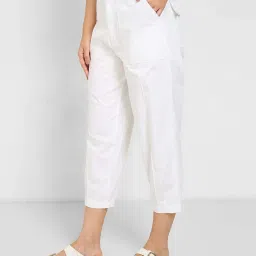 Honey By Pantaloons White Cotton Regular Fit Trousers image 3