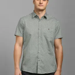 Louis Philippe Green Cotton Slim Fit Printed Shirt-picture-22