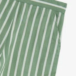 Utsa Kids by Westside Green Stripe Pattern Cotton-Blend Ethnic Pants image 3