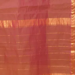 Unnati Silks Pink Cotton Woven Saree With Unstitched Blouse image 3