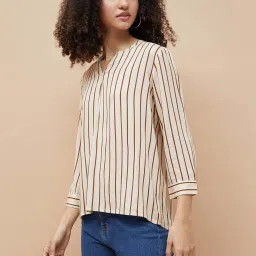 Fame Forever By Lifestyle Beige Regular Fit Printed Top image 3