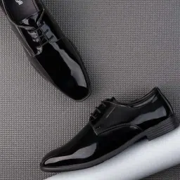 Styli Men's Black Derby Shoes-image-68