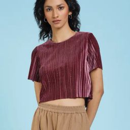 Label Ritu Kumar Dark Pink Crop Top-picture-16