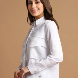 Allen Solly White Cotton Regular Fit Shirt image 3