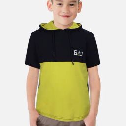 Gini & Jony Kids Green & Black Cotton Color Block T-Shirt-picture-28