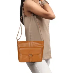 Favore Tan Solid Small Sling Handbag-picture-44