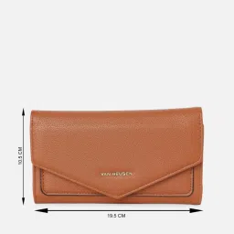 Van Heusen Brown Textured Tri-Fold Wallet image 3