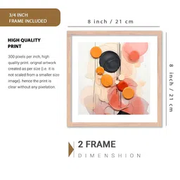 Kotart Brown & Red 2 Pieces Wooden Abstract Printed Wall Arts image 4