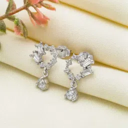 Silberry 925 Sterling Silver Orchid Drop Earrings for Women-picture-11