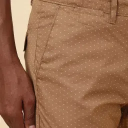 Allen Solly Brown Cotton Slim Fit Printed Shorts image 3