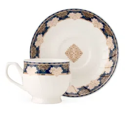 JCPL Fine Printed Blue Ceramic Cup & Saucer 180 ml - Set of 12 image 3