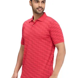 Park Avenue Red Slim Fit Printed Polo T-Shirt image 3