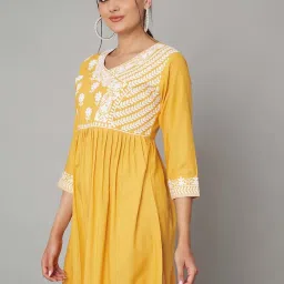 KOI SLEEPWEAR Yellow Embroidered Dress image 3