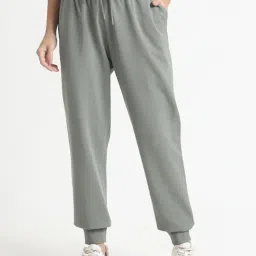 R&B Sage Green Cotton Mid Rise Joggers image 3