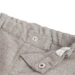 Chicco Boys Grey Cotton Regular Fit Self Design Trousers image 3