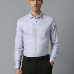 louis philippe Men Blue Slim Fit Check Full Sleeves Formal Shirt-picture-40