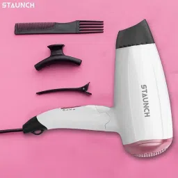 Staunch SHD2011 1600W Compact and Foldable Hair Dryer (White and Pink) image 3