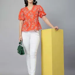 Style Quotient Orange Printed Top image 4