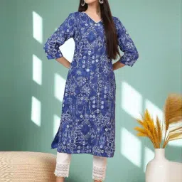 W Blue Geometric Print Kurta-picture-39