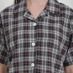 Secret Wish Black Check Shirt With Pyjama image 4