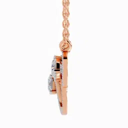Sparkles 14k (585) Rose Gold Lab Grown Diamond 1.94 CT Round Shape Celestia Trio Pendant Necklace image 4