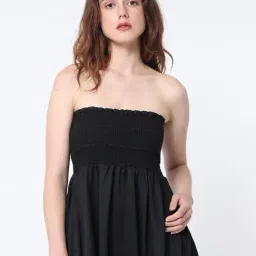 RAREISM Black Viscose Blend Solid Sleeveless Dress-picture-10