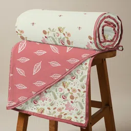 URBAN SPACE Pink & White Floral AC Room Dohar-picture-13