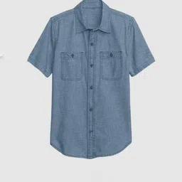 GAP Boys Solid Relaxed Fit Denim Shirt-picture-27