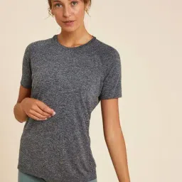 Kimjaly by Decathlon Dark Grey Plain T-Shirt-image-36