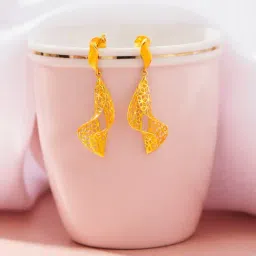 P.N.Gadgil Jewellers 18K Gleam Wave Drops & Dangler Gold Earring for Kids-image-56