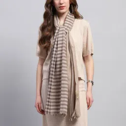 Monte Carlo Light Brown Striped Stole-picture-6