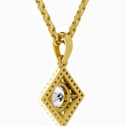 Sparkles 14k (585) Yellow Gold Lab Grown Diamond 0.9 CT Halo Pendant image 4